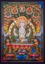 Chenrezig Thangka – Floral Throne Assembly – Ocean of Compassion 