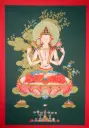 Chenrezig Thangka – Karma Gadri Style – Stillness of Deep Compassion