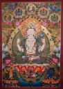 Chenrezig Menri Thangka – Four-Armed Avalokiteshvara