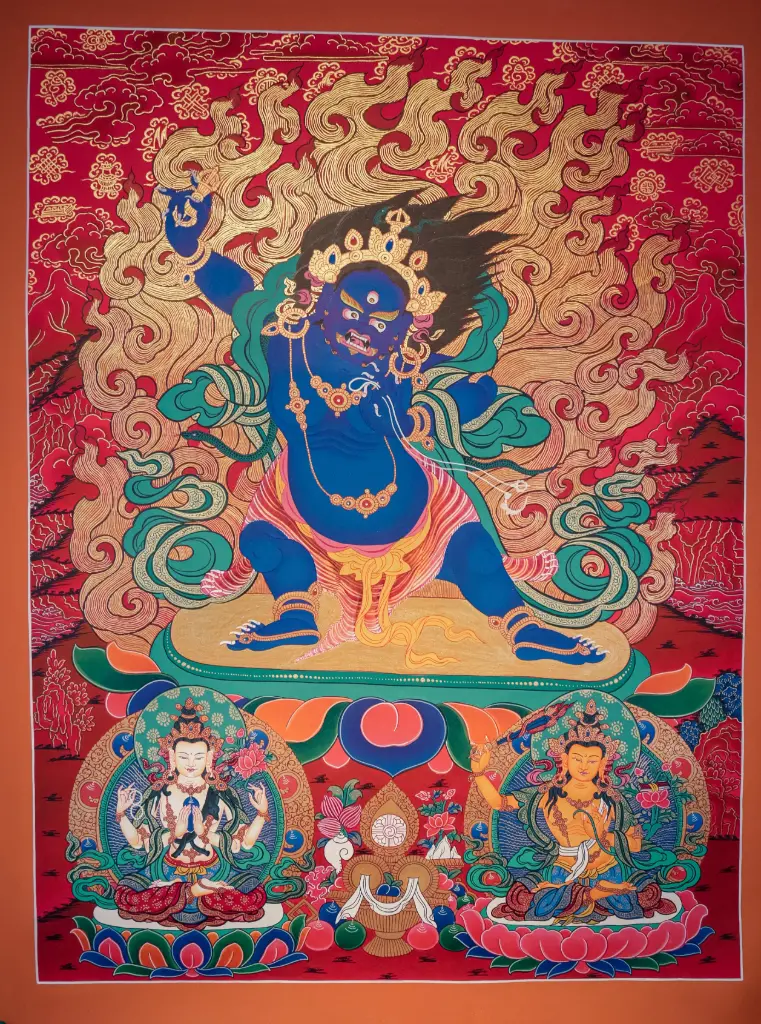Vajrapani Thangka – Red Serthang – Rigsum Gonpo Assembly