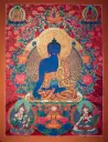 Medicine Buddha, Shakyamuni, Amitabha, Vajrasattva, & White Tara Thangka
