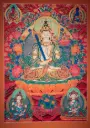 Akashagarbha Bodhisattva Thangka – Red Serthang – Menri Style