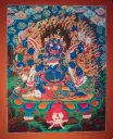 6-Arm Black Mahakala Thangka – Shadbhuja Protection – Menri Style
