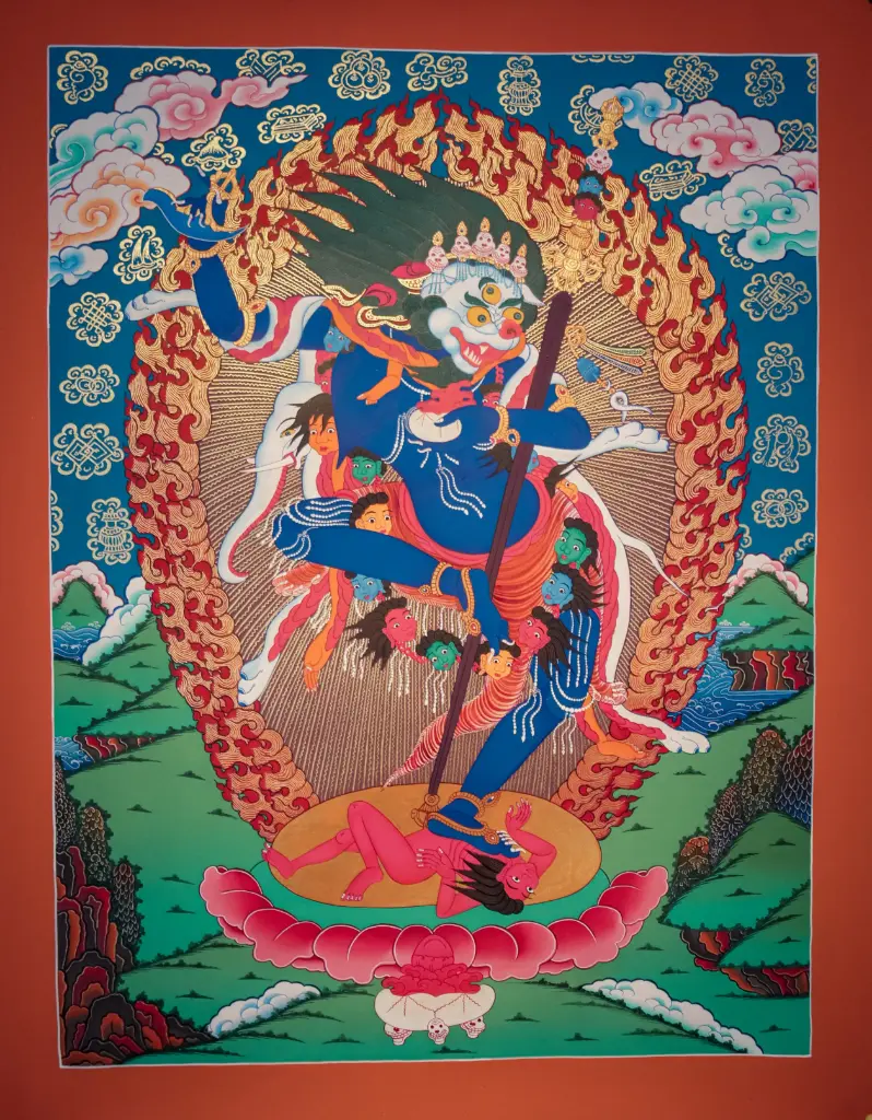 Simhamukhi Thangka — Lion-Faced Dakini 
