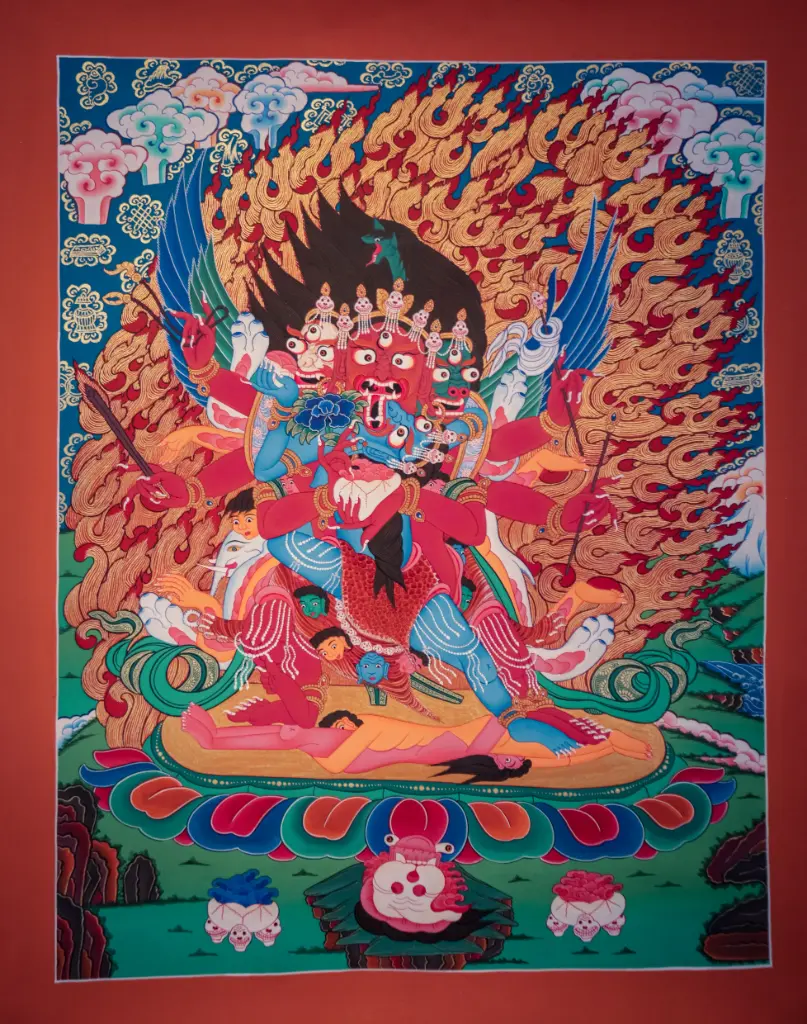 Hayagriva with Vajravarahi Thangka — Fierce Union — Shield of Wrathful Compassion