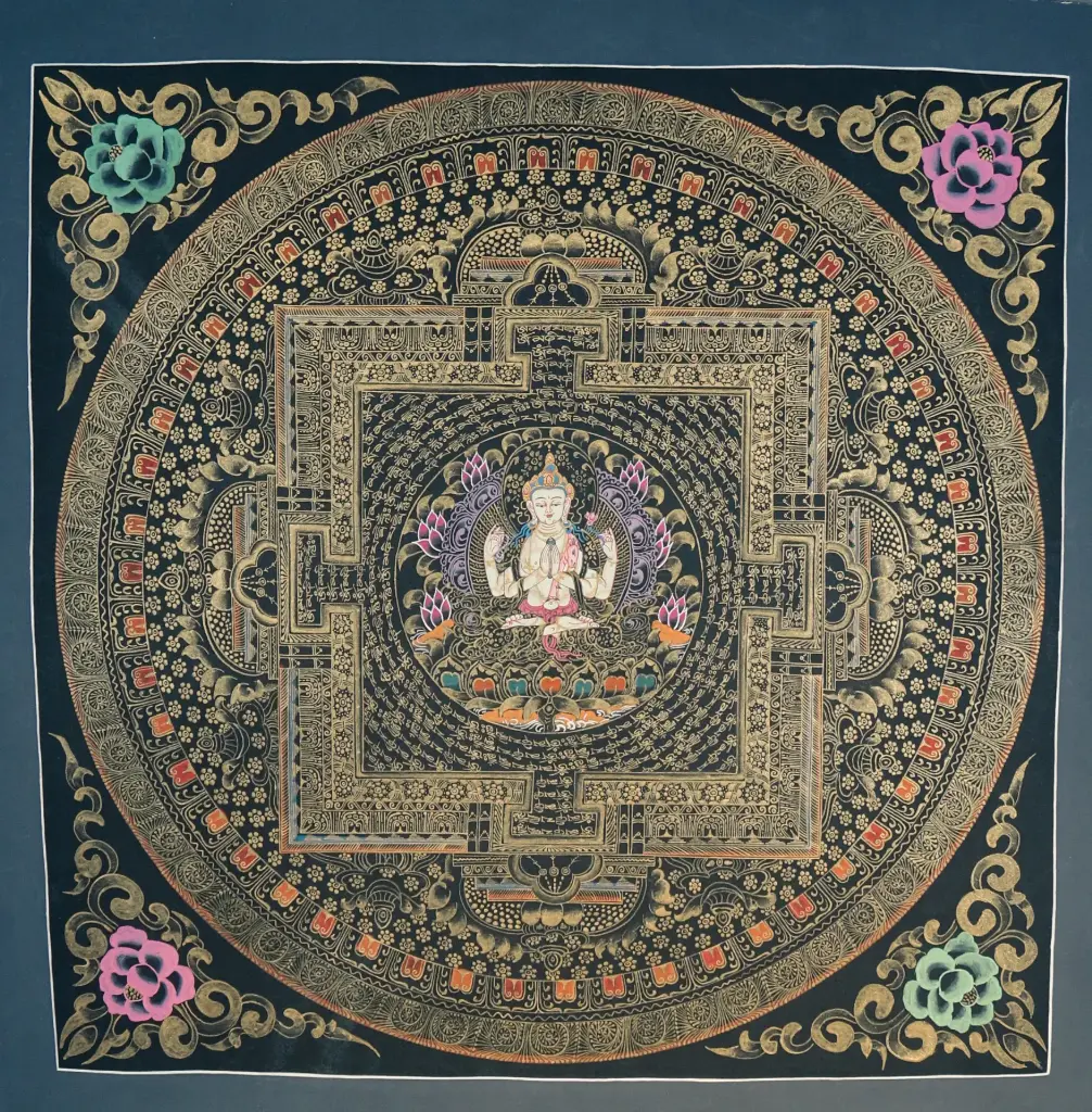 Chenrezig Mandala Thangka – The Palace of Compassion 