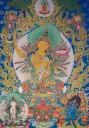 Manjushri Thangka – Raised Flaming Sword – Menri Tradition