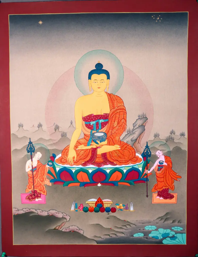 Shakyamuni Buddha with Disciples – Karma Gadri Style