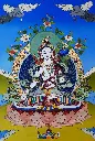 White Tara Applique Thangka