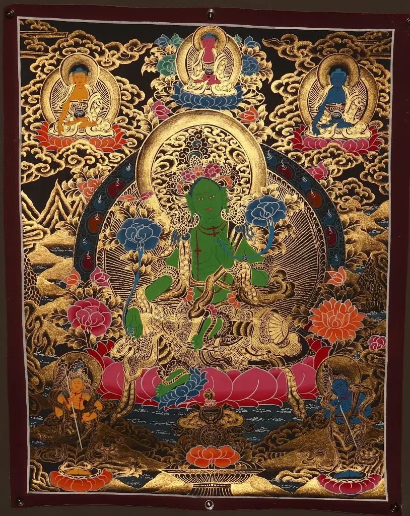 Green Tara Thangka – Nagthang Style – Swift Protection and Fearless Compassion
