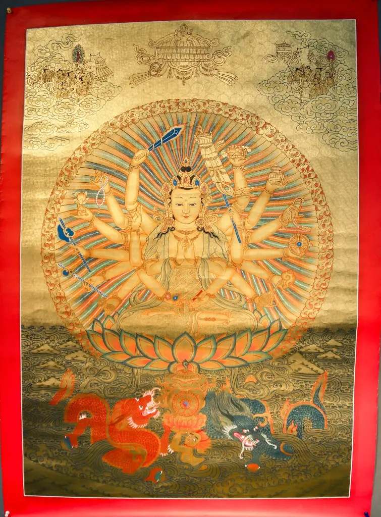 Lhamo Cunde Thangka – The Golden Mother of Buddhas