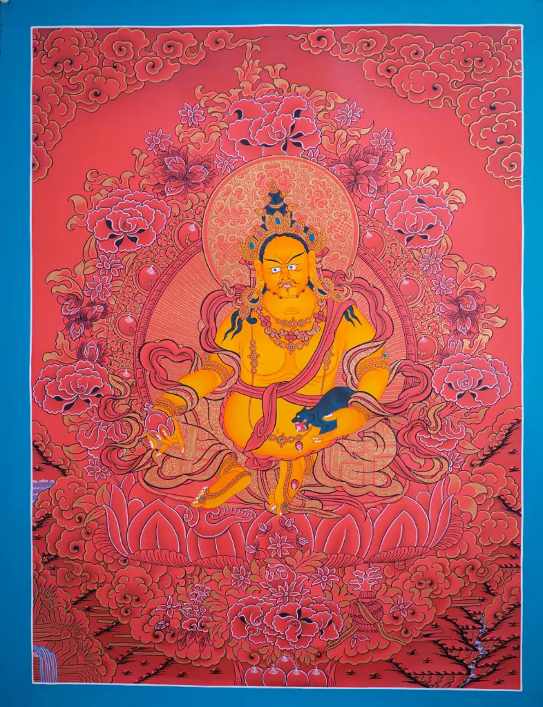Yellow Jambhala (Marthang) Thangka