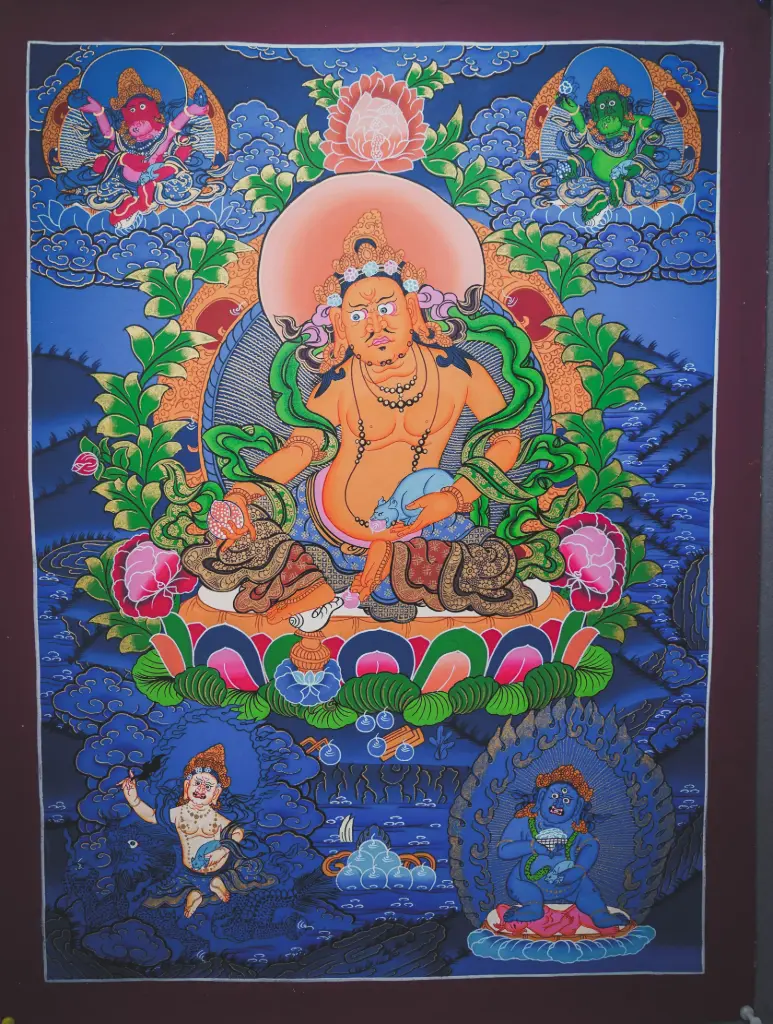 Five Jambhala Thangka – Celestial Blue Domain