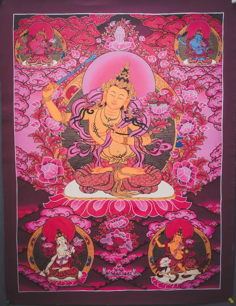 Manjushri Thangka – Mystic Purple Realm