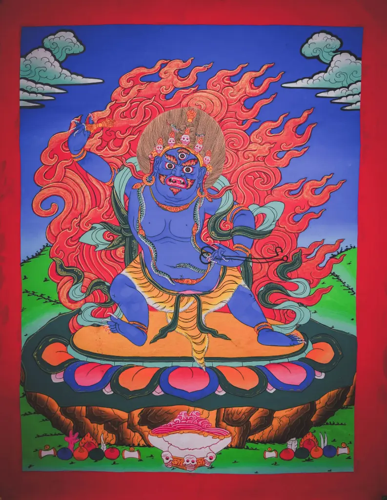 Vajrapani Thangka – Wrathful Fire