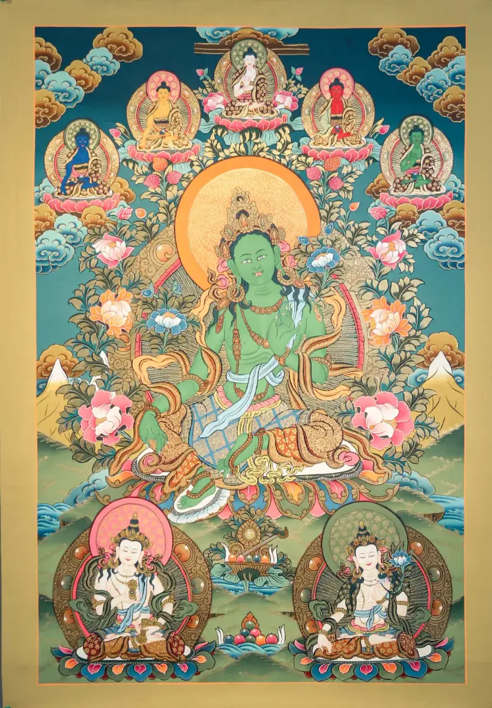 Green Tara Thangka – Menri Landscape