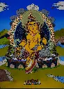 Yellow Jambhala Applique Thangka (God of Abundance)