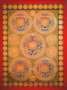 Chenrezig & Five Deity Mandala Thangka – Complete Bodhisattva Assembly