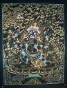 Six-Arm Mahakala Thangka – Black Gold Nagthang Style