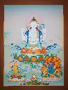 Chenrezig Thangka – Lords of the Three Families – Compassion, Wisdom, and Power