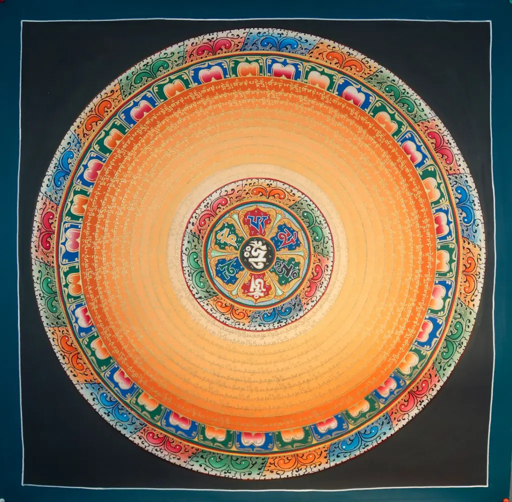 Om Mani Padme Hum Mantra Mandala – The Radiant Sun of Wisdom