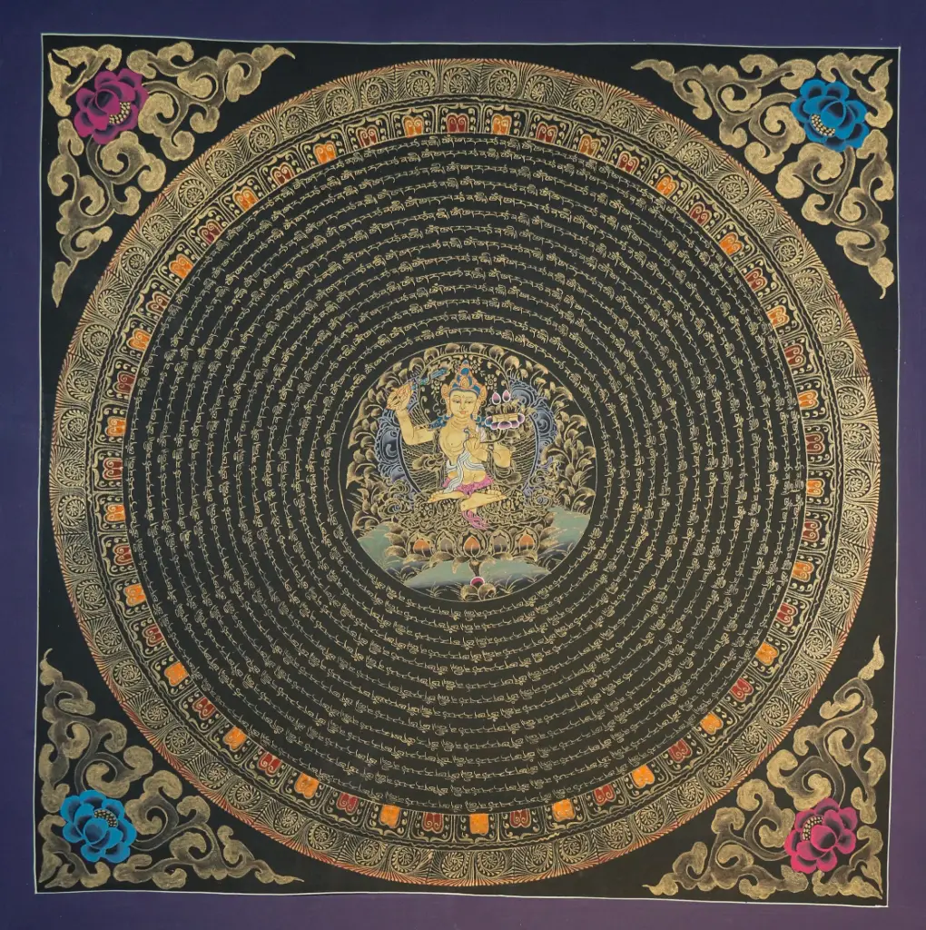 Manjushri Mantra Mandala Thangka – The Radiant Wisdom of Nagthang