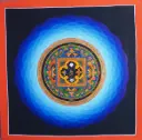 Cosmic Om Mandala Thangka (The Ripple of Universal Sound)