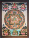 Green Tara Thangka – Palace Mandala with Five Dhyani Buddhas 