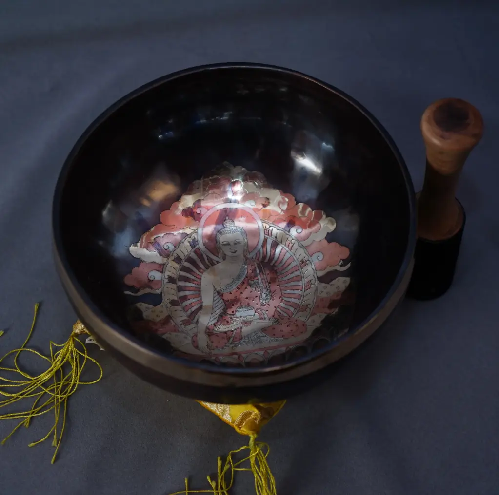 Shakyamuni Buddha "A" Bowl – Silver Carved – Pure Awareness Resonance