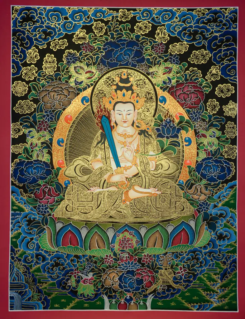 Akashagarbha Thangka – Nagthang Black Ground