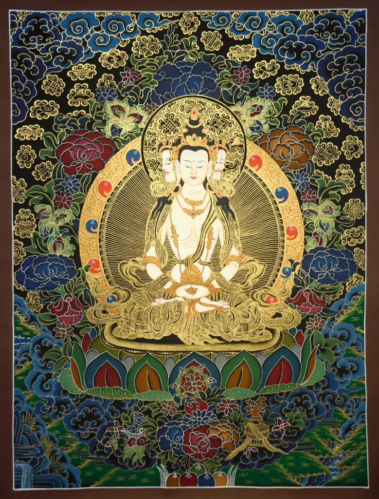 Sarvavid Vairocana Thangka – Nagthang Menri Terrestrial