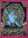 Nagthang Vajrapani Thangka – Lord of Power – Gold on Black Protection