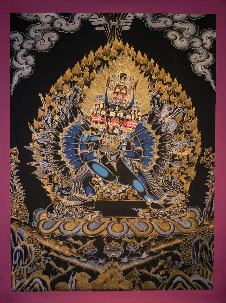 Yamantaka Thangka – Wrathful Conqueror – Menri Nagthang Style
