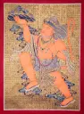 Lord Hanuman Gold Thangka – Carrying Dronagiri Hill – Newari Style
