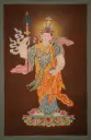 Guru Rinpoche Thangka – Standing Khaṭvāṅga Staff – Karma Gardri Style Tibetan 