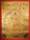 Eight‑Armed Manjuvajra Thangka (Gold Serthang Manjushri Thangka) 