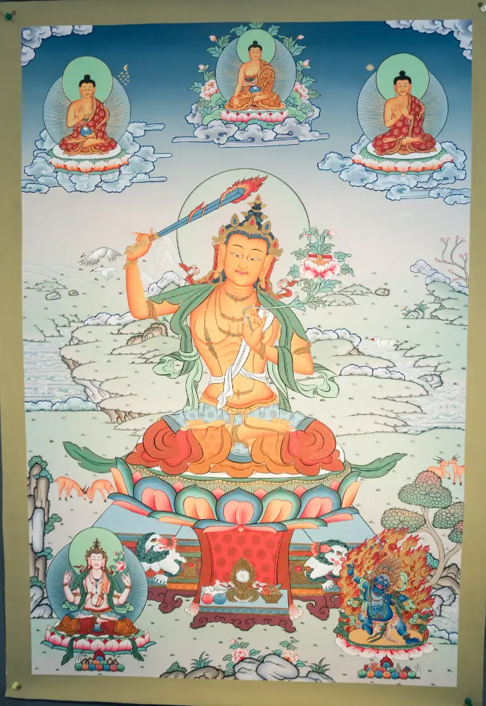Manjushri Thangka – Lords of the Three Families – Clarity of Mind 
