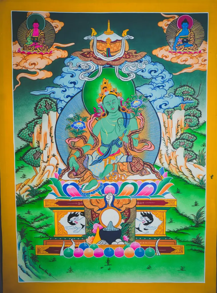Green Tara Thangka – Healing Trinity Assembly
