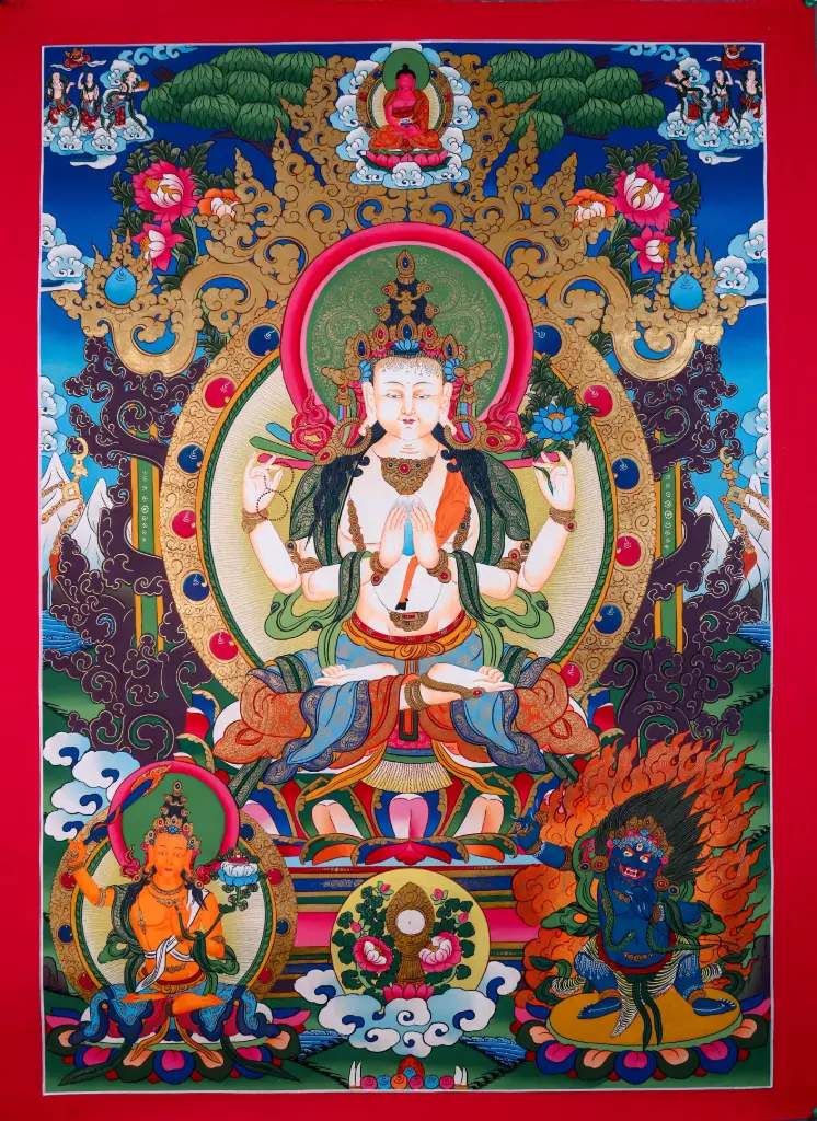 Chenrezig Thangka – Lords of the Three Families