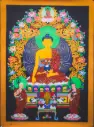 Shakyamuni Buddha Thangka – Lion Throne Assembly – Blessing of Amitabha Light