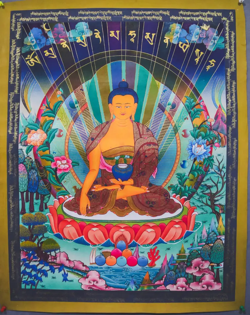 Shakyamuni Buddha Thangka – Mantra Sky of Wisdom