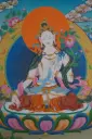 White Tara Thangka – Menri Landscape