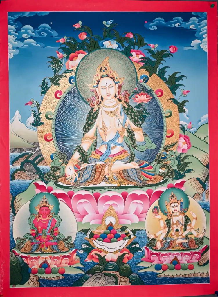 White Tara Thangka – Menri Terrestrial