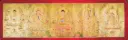 Shakyamuni, Amitabha, Chenrezig, Guru Rinpoche & Vajrasattva Thangka – Lateral Golden Assembly