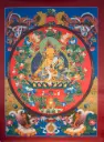 Ksitigarbha Thangka – Red Floral Circle Mandala 