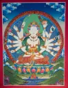 Cundi Bodhisattva Thangka – Eighteen-Armed Wisdom Form