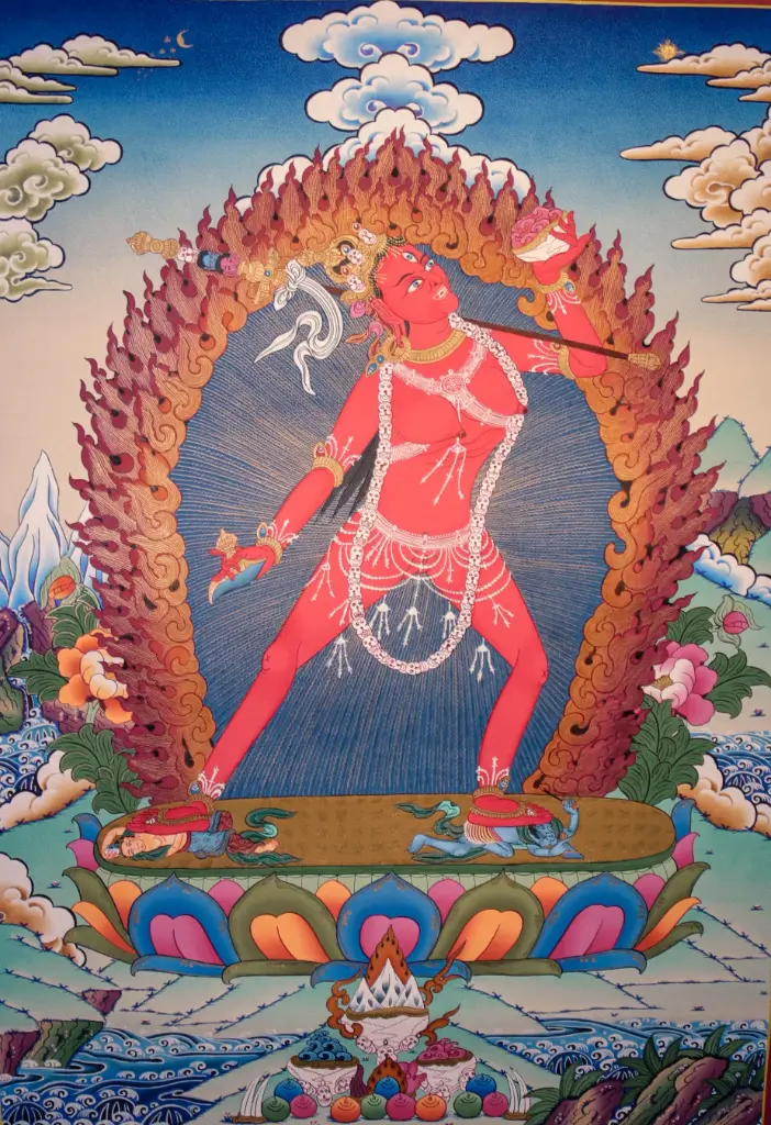 Vajrayogini Thangka – Crimson Radiance – Menri Style