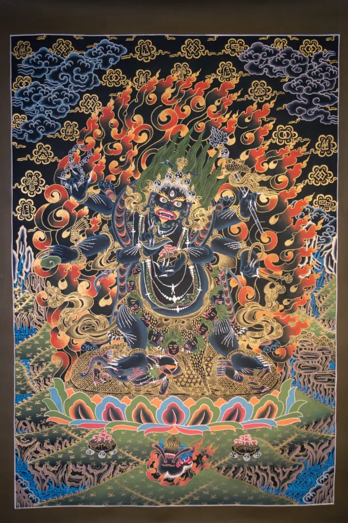Nagthang Six-Armed Mahakala Thangka — Fierce Protector of Wisdom