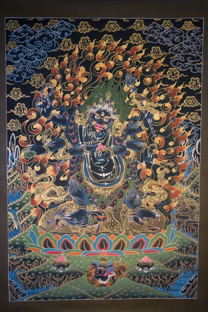 Nagthang Six-Armed Mahakala Thangka — Fierce Protector of Wisdom