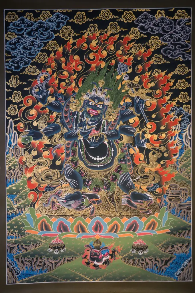 Nagthang Six-Armed Mahakala Thangka — Fierce Protector of Wisdom